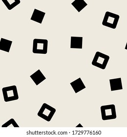 Geometric monochrome vector pattern with minimalistic shapes. Hipster fashion Memphis style.