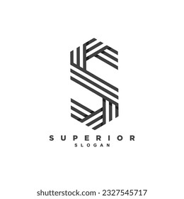 Geometric monogram letter S logo design for your brand or business