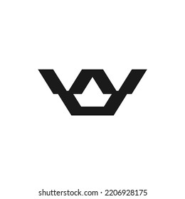 geometric monogram letter W iconic logo vector design template, mark symbol logo W isolated on white background. logotype W and crown iconic logo vector design template with clean, modern and simple