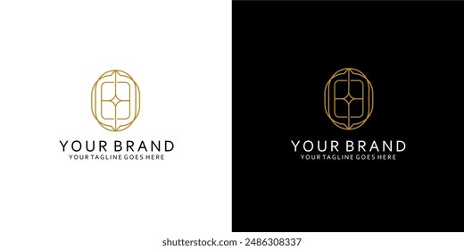 Un logotipo de monograma geométrico con letras geométricas equilibradas da la impresión de lujo natural, elegante y minimalista 