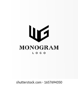 Diseño del logotipo de monograma geométrico de negocios modernos con fondo limpio - EPS10 - vector.