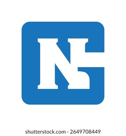 Diseño geométrico del logotipo del monograma NG o GN.