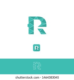 Geometric monogram R letter logo design vector icon illustration inspiration