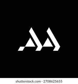 Geometric monogram of repeating letters A and M, resembling a mountain or stair pattern. Modern, simple, and minimalist design. Suitable for real estate, architecture, finance, or climbing brands.