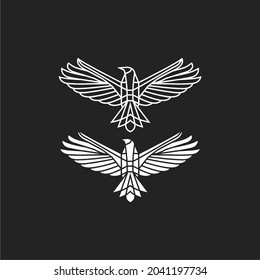 Geometric Monoline Eagle Logo, Masculine Geometric Eagle Vector, Geometric Apparel Eagle Design