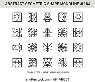 Geometric Mono-line - Ornament Element Symbol icon Vector 