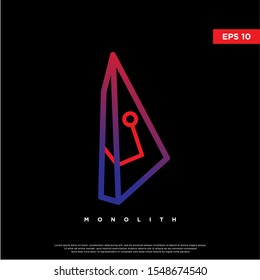 geometric monolith logo, modern icon, template design