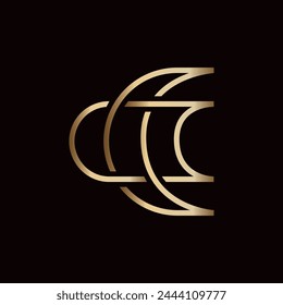 Geometric Moon or Initials CC Logo