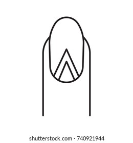 Geometric moon manicure linear icon. Thin line illustration. Contour symbol. Vector isolated outline drawing