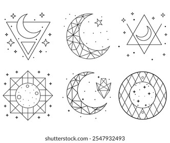 Lua geométrica e estrela mágica