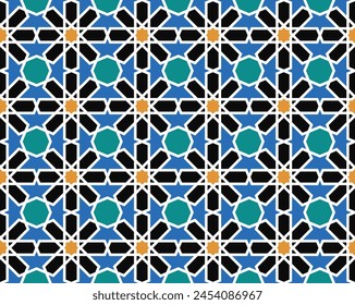 Geometric Moroccan Islamic Mosaic Zellige Seamless pattern Design