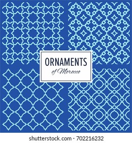 Geometric Morocco Ornament Seamless Patterns Set