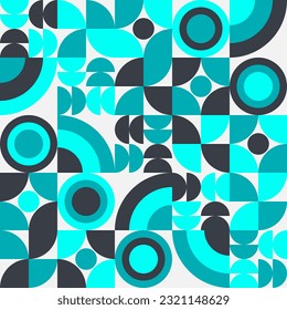 Geometric Mosaic Abstract Pattern Decorative Ornament Home Background Seamless Vector Illustration Blue Black White. SSTKabstract