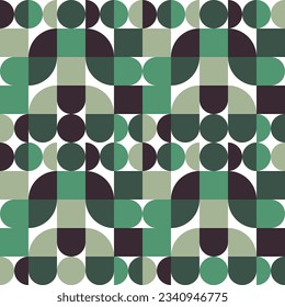 Geometric Mosaic Abstract Pattern Decorative Ornament Background Wall Vector Illustration Dark Green