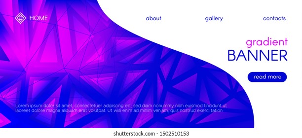 Geometric Mosaic Background. Neon 3d Gradient Poster. Purple Vector Polygon Layout. Technology Diamond Design. Glow Abstract Geometric Pattern. Gradient Triangular Background. Graphic Polygon Banner.