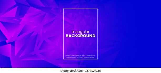 Geometric Mosaic Background. Neon Triangular Pattern. Gradient Graphic Polygon Layout. Technology Diamond Design. Blue Abstract Geometric Poster. Vibrant 3d Gradient Background. Vector Polygon Banner.