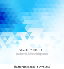 Geometric mosaic background.Blue triangles on a white background.Vector abstract background.
