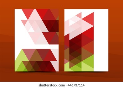 Diseño de mosaicos geométricos, portada de cartas de correspondencia corporativa de tamaño a4. Folleto, plantilla de identidad del informe anual