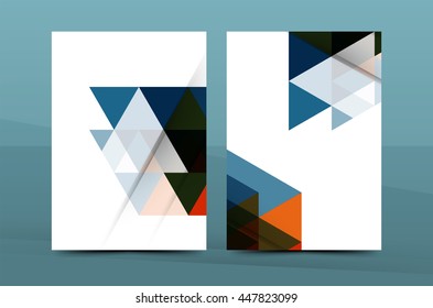 Projeto de mosaico geométrico, a4 tamanho empresa correspondência carta capa. Folheto informativo, modelo de relatório anual de identificação