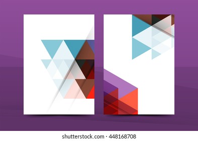 Geometric mosaic design, a4 size business corporate correspondence letter cover. Leaflet, annual report identity template