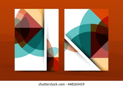 Geometric mosaic design, a4 size business corporate correspondence letter cover. Leaflet, annual report identity template