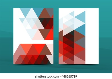 Diseño de mosaicos geométricos, portada de cartas de correspondencia corporativa de tamaño a4. Folleto, plantilla de identidad del informe anual