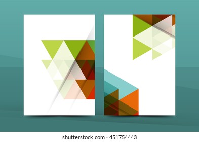 Geometrisches Mosaik-Design, ein vierdimensionales Briefumschlag für Geschäftskorrespondenz. Merkblatt, Muster für die jährliche Berichtsidentität