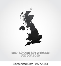 Geometric mosaic map of united kingdom - Vector