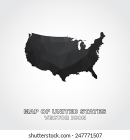 Geometric mosaic map of united states - Vector