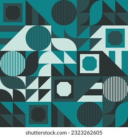 Geometric Mosaic Pattern Abstract Decorative Ornament Background Seamless Vector Dark Color. SSTKabstract