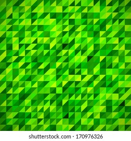 Geometric mosaic pattern from blue triangle texture, abstract vector background illustration