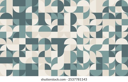 Geometric mosaic pattern with creative shapes and minimal style. Perfect for modern posters, seamless backgrounds, or textile prints.