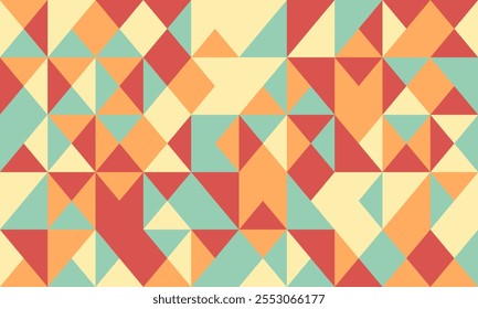 Geometric mosaic pattern with creative shapes and minimal style. Perfect for modern posters, seamless backgrounds, or textile prints.