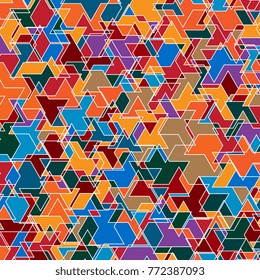 Geometric mosaic pattern. Trendy abstract background of geometric shapes. Colorful geometric mosaic