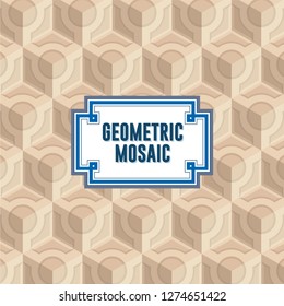 Geometric mosaic with relief based on three-dimensional geometric shapes, ideal for internet, decoration and printed material.