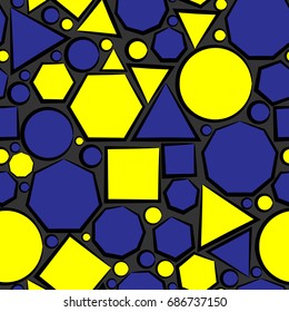 Geometric mosaic. Seamless pattern, bright, colored, psychedelic