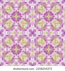 Geometric mosaic seamless pattern design, Repeat textile design, Surface design.