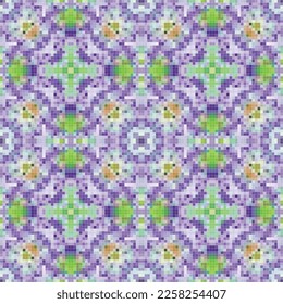 Geometric mosaic seamless pattern design, Repeat textile design, Surface design.