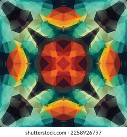 Geometric mosaic seamless pattern design, Repeat textile design, Surface design.
