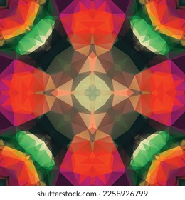 Geometric mosaic seamless pattern design, Repeat textile design, Surface design.