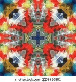 Geometric mosaic seamless pattern design, Repeat textile design, Surface design.