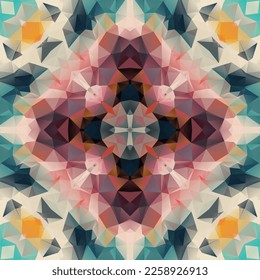 Geometric mosaic seamless pattern design, Repeat textile design, Surface design.