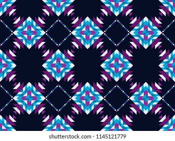 Geometric mosaic seamless pattern on a black background. Vector illustration