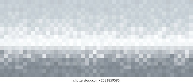 Geometric mosaic texture gray and white gradient background. Abstract silver tone pattern scene. Square shapes. For branding, calendar, postcard, screensaver, poster.