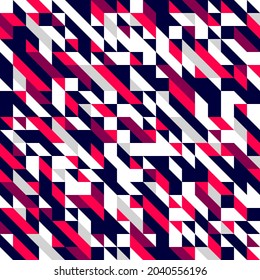 Geometric mosaic vector seamless pattern, chaotic abstract background for wallpapers, wrapping paper or website backgrounds.