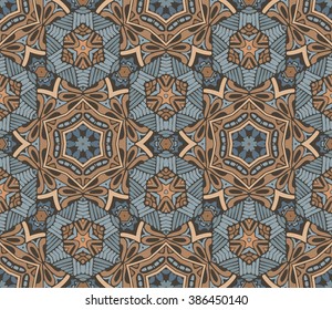 Geometric mosaic vintage seamless pattern. Arabesque oriental background