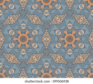 Geometric mosaic vintage seamless pattern. Arabesque oriental background