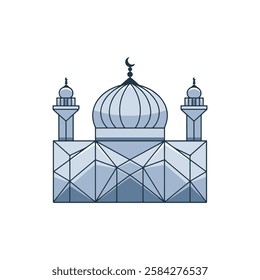 Geometric Mosque icon vector crystal style shape Illustration