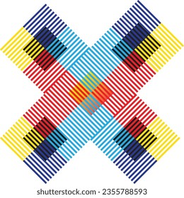 geometric motif illustration fashion design
