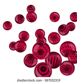  geometric motif inspired by Ukraine traditional stile on white background. red beads creative modern geometry pattern for cards, music poster, flyer, header, book cover, brochure 
